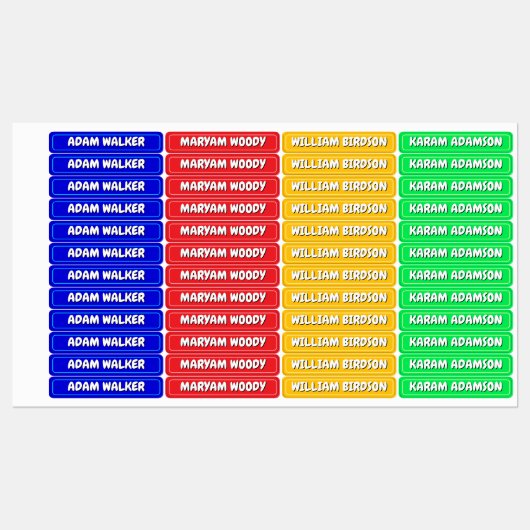 Waterdichte naamlabels voor kamp, school en kinder labels (Vel)