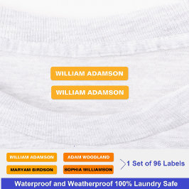 Waterdichte naamlabels voor kleding (Oranje stof) Labels
