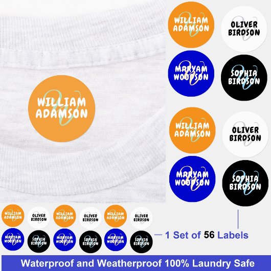 Waterdichte naamlabels voor kleding van kinderen m labels