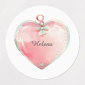 Waterdichte naamsticker, label, hart labels (Design 2)