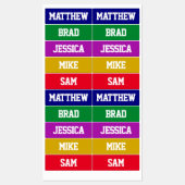 Waterdichte Namen Wit op Veelvoudige Kleuren Labels (Vel)