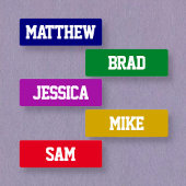 Waterdichte Namen Wit op Veelvoudige Kleuren Labels