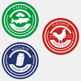Waterdichte Pareve Milchig Fleishig Kosher Labels