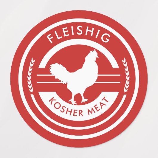 Waterdichte Pareve Milchig Fleishig Kosher Labels (Design 2)
