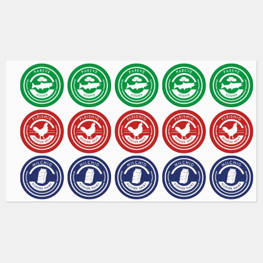 Waterdichte Pareve Milchig Fleishig Kosher Labels (Vel)