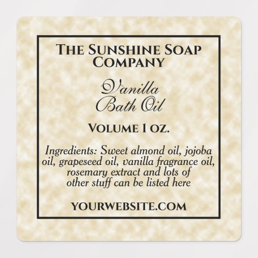  waterdichte perkamentetiket met ingrediënt labels (Design 1)