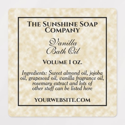  waterdichte perkamentetiket met ingrediënt labels (Design 2)