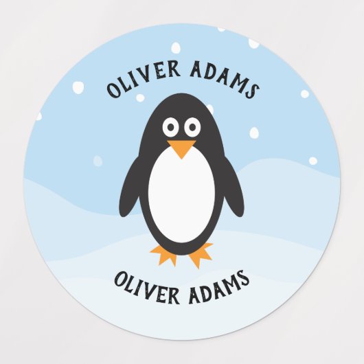 Waterdichte pinguïn labels voor schoolkamp kindero (Design 2)
