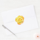 Waterdichte plons gratis gele roos bloemenbruiloft ronde sticker (Envelop)