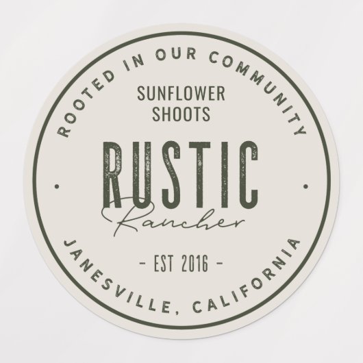 Waterdichte productetiketten | Rustic Rancher Labels (Design 1)