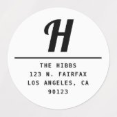 Waterdichte retro-modern monogram  labels (Design 2)
