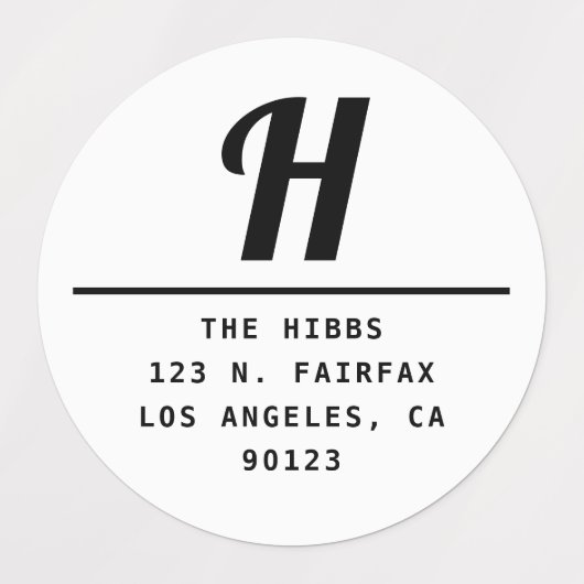 Waterdichte retro-modern monogram  labels (Design 1)