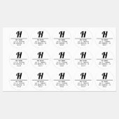 Waterdichte retro-modern monogram  labels (Vel)