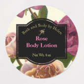 Waterdichte roos thema badproducten label (Design 1)