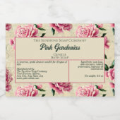 Waterdichte Roze Gardenia's Zeep Verpakkingslabel Voedselcontainer Etiket (Enkel label)