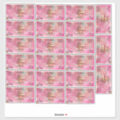 Waterdichte Roze Gouden Glitter Druppelfles Etiket Sticker (Vel)