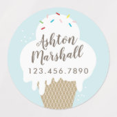 Waterdichte stickers voor kinderen met ijsje (Design 2)