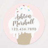 Waterdichte stickers voor kinderen met ijsje (Design 1)
