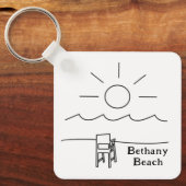 Waterdichte transparante Bethany Beach sticker Sleutelhanger (Voorkant)