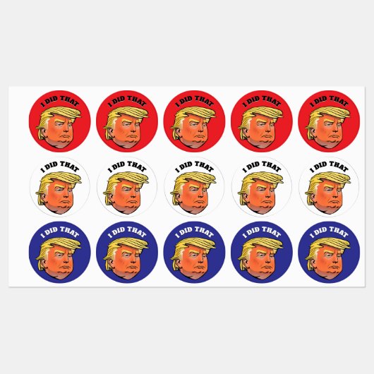 Waterdichte TRUMP stickers IK DEED DAT (Vel)