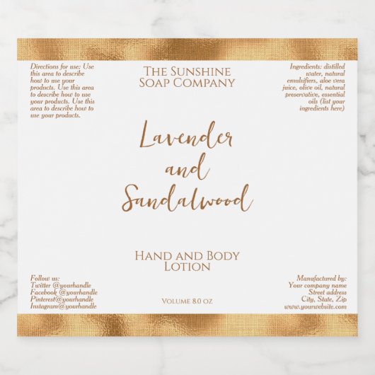 Waterdichte witgouden folie cosmetica flesetiket sparkling wijnetiket (Enkel label)