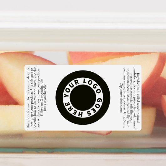 Waterdichte Witte Druppelflesetiket w Logo 2 Labels (Aangebracht)