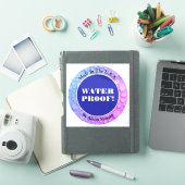 Waterdichte witte tekst, naam, diep blauw uw foto sticker (iPad Cover)
