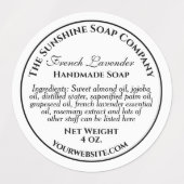 waterdichte witte zwarte zeep labels (Design 1)