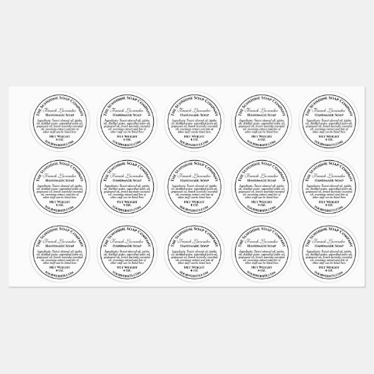 waterdichte witte zwarte zeep labels (Vel)