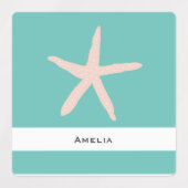 Waterdichte zeesterren naamlabels voor schoolkamp labels (Design 1)