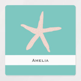 Waterdichte zeesterren naamlabels voor schoolkamp labels