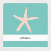 Waterdichte zeesterren naamlabels voor schoolkamp labels (Design 2)