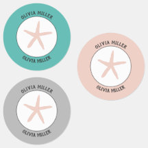 Waterdichte zeesterren naamlabels voor schoolkamp
