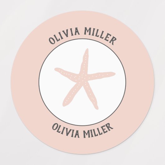 Waterdichte zeesterren naamlabels voor schoolkamp labels (Design 2)