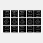 Waterdichte zwarte en witte zeep bestanddelen labels (Vel)