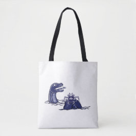Waterdraak en monsterkrab tote bag