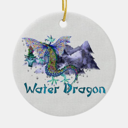 Waterdraak Keramisch Ornament (Voorkant)