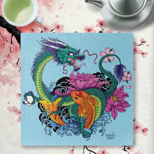 Waterdraak & Koi Legpuzzel