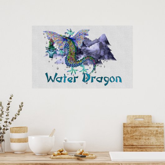 Waterdraak Poster (Keuken)
