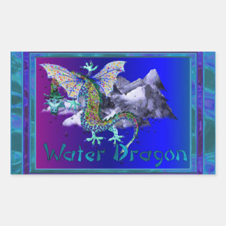 Waterdraak Rechthoekige Sticker