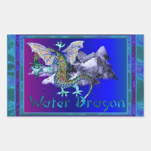 Waterdraak Rechthoekige Sticker (Voorkant)