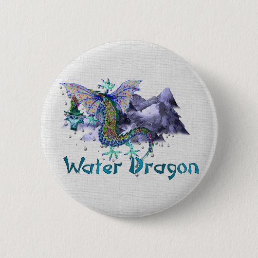 Waterdraak Ronde Button 5,7 Cm (Voorkant)