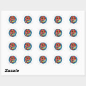 Waterdraak Ronde Sticker (Vel)