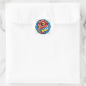 Waterdraak Ronde Sticker (Tas)