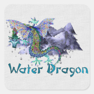 Waterdraak Vierkante Sticker