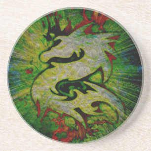 Waterdraak Zandsteen Onderzetter