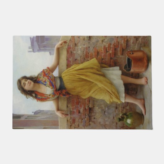 Waterdrager meisje (Vintage Schoonheid) Deurmat (Voorkant)