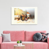 Waterdragers in de winter canvas afdruk (Insitu (Woonkamer))