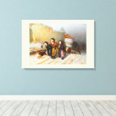 Waterdragers in de winter canvas afdruk (Insitu (Houten vloer))