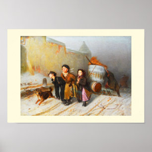 Waterdragers in de winter poster